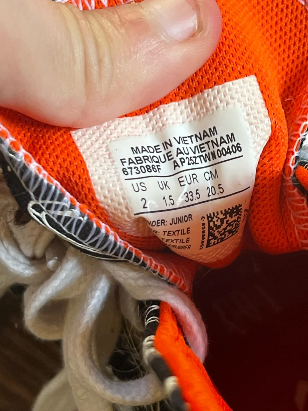 US 2 Converse Kids Black & White UFO Space Graphic High-Tops With Orange Lining